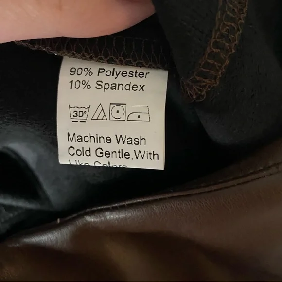 𝅺Shein brown pleather pencil skirt - Picture 6 of 6